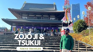 Feasting and Exploring in Tokyo Tsukiji Fish Market to Zojoji Temple [upl. by Attesoj]