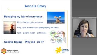 Fear of Cancer Recurrence “What if my cancer comes back” – Anna Hrynko webinar excerpt [upl. by Mintz]