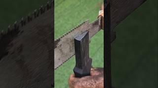 Installation process of ebony hammer handle woodworking [upl. by Ellinad]