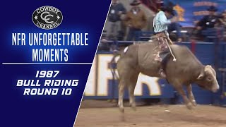 Lane Frost Comes From Behind to Win World Title  1987 NFR Bull Riding Round 10 [upl. by Eresed]