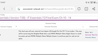 it essential version 70 final exam chapter 1014100score guarantee [upl. by Akinuahs439]