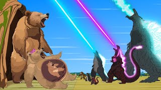 Rescue All Family GODZILLA amp KONG GODZILLA EARTH From Evolution of FEMALE BEAR  FUNNY CARTOON [upl. by Reiko603]