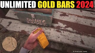 Red Dead Redemption 2  The Only GOLD BAR GLITCH That Still Works In 2024  Story Mode  Unlimited [upl. by Dohsar]