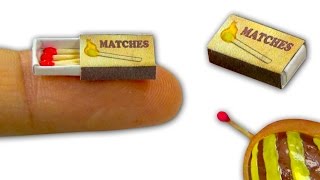 DIY Miniature matchbox and tiny matches  Tutorial  YolandaMeow♡ [upl. by Meekahs]