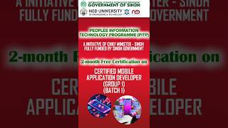 CERTIFIED MOBILE APPLICATION DEVELOPER  PITP  NED ACADEMY sindh mobileappdevelopment itcourses [upl. by Scrogan]