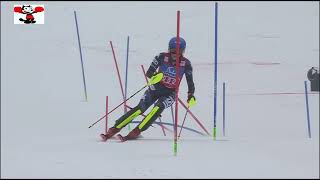 Alpine ski Leni Duerr and Mikaela Shiffrin slow motion in Spindleruv Mlyn 2023 1st snd 2nd place [upl. by Bringhurst136]