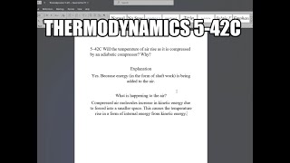 Thermodynamics 542C Will the temperature of air rise as it is compressed by an adiabatic compressor [upl. by Sorenson250]