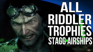 Batman Arkham Knight  All Riddler Trophies  Stagg Airships [upl. by Pearl]