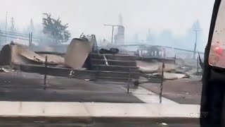 Video shows trail of destruction in Jasper after wildfire [upl. by Eillac]