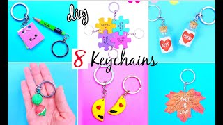 8 AMAZING DIY KEYCHAINS  DIY Keychain Gift Ideas  How To Make Keychains [upl. by Murdock]