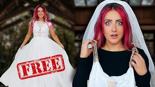 Trying on 13 DESIGNER Wedding Dresses I got for FREE [upl. by Ymaral]