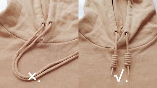 Miss Mo DIY Simple and Easy Hoodie Knot TutorialHow to Tie A Hoodie drawstrings [upl. by Adeehsar]