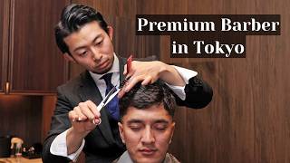 💈ASMR Haircut amp Shave at Traditional Bespoke Barber in Tokyo Japan  No Talking [upl. by Ednew]