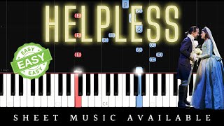 Hamilton  Helpless Easy Piano Tutorial  Lyrics [upl. by Eimaj270]