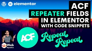 ACF Repeater Fields in Elementor with Code Snippets  Advanced Custom Fields  FREE CODE [upl. by Aikemahs]