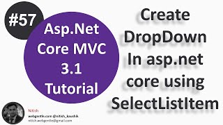 57 Create dropdown in aspnet core using SelectListItem  AspNet Core tutorial [upl. by Atteuqram]