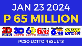 Lotto Result January 23 2024 9pm PCSO [upl. by Seldan]