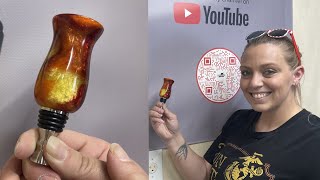 Beginner Woodturning  A Resin Bottle Stopper [upl. by Raamal]