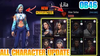 OB46 free fire all character changes  free fire advance server character ability ob46 ob46update [upl. by Cornall979]