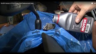 How To Replace Your Motorcycle Front Brake Fluid  DL650 Vstrom L0  Dr Vstrom Brake Series [upl. by Eissim]