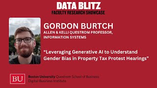 Understanding Gender Bias in Property Tax Protest Hearings via AI Gordon Burtch Data Blitz 2024 [upl. by Any]