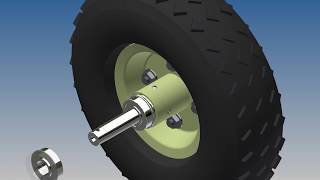 Installing A Custom Drive Axle In A Harbor Freight 10quot Pneumatic Tire [upl. by Tirrag]