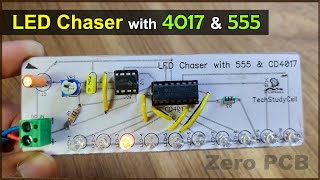 LED chaser circuit using 4017 and 555 timer IC  UTSOURCE [upl. by Ilellan]