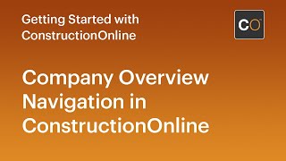 Construction Management Hub Company Overview in ConstructionOnline [upl. by Ainelec120]