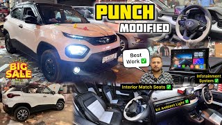 Tata Punch Pure Base to Top Modification ✅ Tata Punch Base Model Modified ✅ [upl. by Dnesnwot]