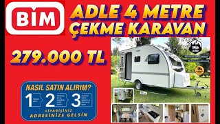 ADLE 4 METRE ÇEKME KARAVAN 23 EKİM ÇARŞAMBA BİMDE 279000 TL ÖZELLİKLERİ İNCELEME [upl. by Hterag]