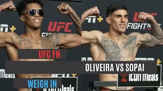 UFC weigh in  Vinicius Oliveira vs Bernardo Sopai [upl. by Nah]