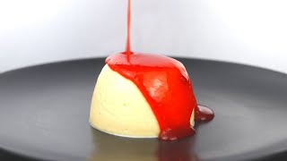 How to make Vanilla BAVAROIS with Strawberry COULIS  Step by step tutorial  bavarois recipe [upl. by Bren521]