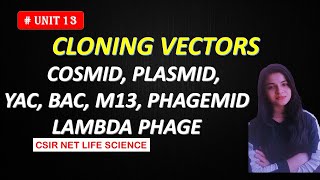 types of vector COSMIDPLASMIDM13LAMBDA PHAGE  YACBAC [upl. by Corbin]