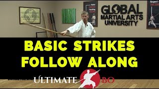 Beginner Bo Staff  Basic Strikes Follow Along Practice [upl. by Vandervelde569]