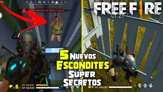 NUEVO 5 ESCONDITES SUPER SECRETOS EN FREE FIRE QUE NADIE SABE DONDE ESTÁN COMO TREPA PAREDES [upl. by Naquin864]