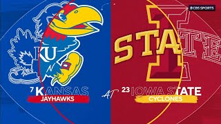 CBB on CBS intro  7 Kansas  23 Iowa State  1272024 [upl. by Kerril]