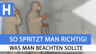 Farbe Spritzen mit Airless Spritzgerät  So geht es richtig Tutorial [upl. by Metzger]