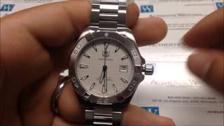 How to Use Any TAG Heuer Aquaracer Automatic Date Mens or Womens Watch by AuthenticWatchescom [upl. by Riay]