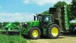 2017 John Deere 6250R With Triple Mower Conditioner [upl. by Ditmore]