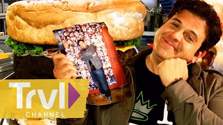 Adam vs the BIGGEST Burger Challenges  Man v Food  Travel Channel [upl. by Euqnimod760]