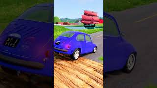 Double Flatbed Trailer Truck vs Speed bumps  Train vs Cars  Tractor vs Train  BeamNG Drive 005 [upl. by Innavoeg]