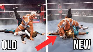 15 New vs Old Move Animation in WWE 2K24 Global Superstar Pack [upl. by Annaujat]