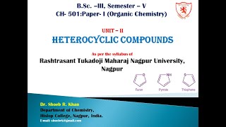 UNIT II  HETEROCYCLIC COMPOUNDS [upl. by Innej]