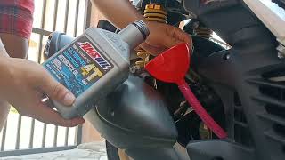 DIY CHANGE OIL  NMAX 2020 WITH AMSOIL FULLY SYNTHETIC MOTORCYCLE OIL [upl. by Airetnuhs]