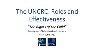 THE UNCRC ROLES AND EFFECTIVENESS [upl. by Ruelle74]