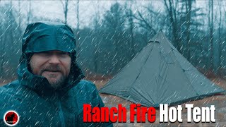 Testing out the Newest NatureHike Hot Tent  Ranch Fire Tipi in Heavy Rain amp Ice Torture Test [upl. by Laen135]