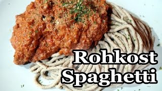 Spaghetti Bolognese Vegan  Glutenfreie Rohkost Nudeln mit deftiger Tomatensoße Einfach genial [upl. by Eph]