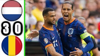 Netherlands vs Romania 30  All Goals amp Extended Highlight EURO 2024 [upl. by Oinolopa396]