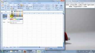 Excel 2007  Alterar cor da fonte e da célula [upl. by Aiduan]