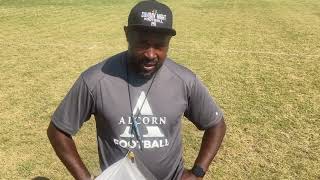 Alcorn State Head Football Coach Cedric Thomas Friday’s practice [upl. by Atronna]